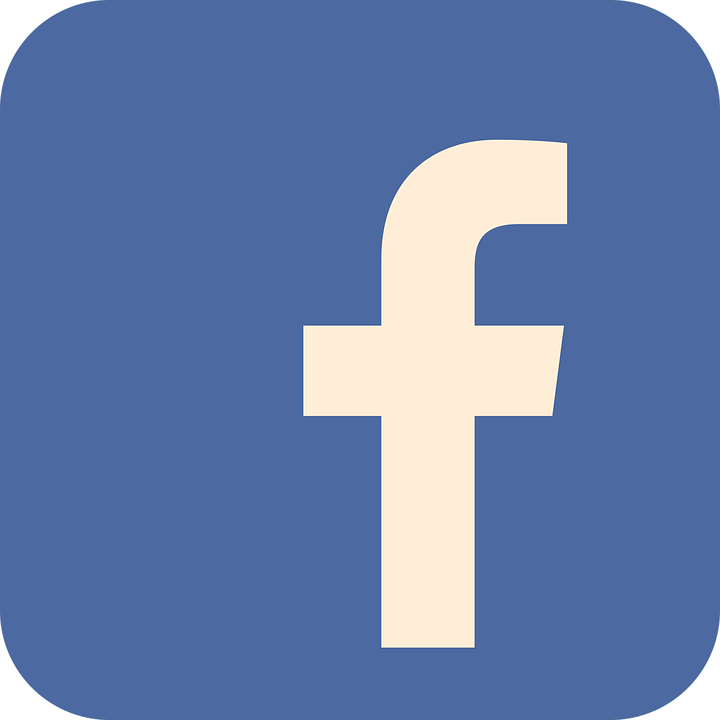 Facebookin logo, sinisellä pohjalla f-kirjain