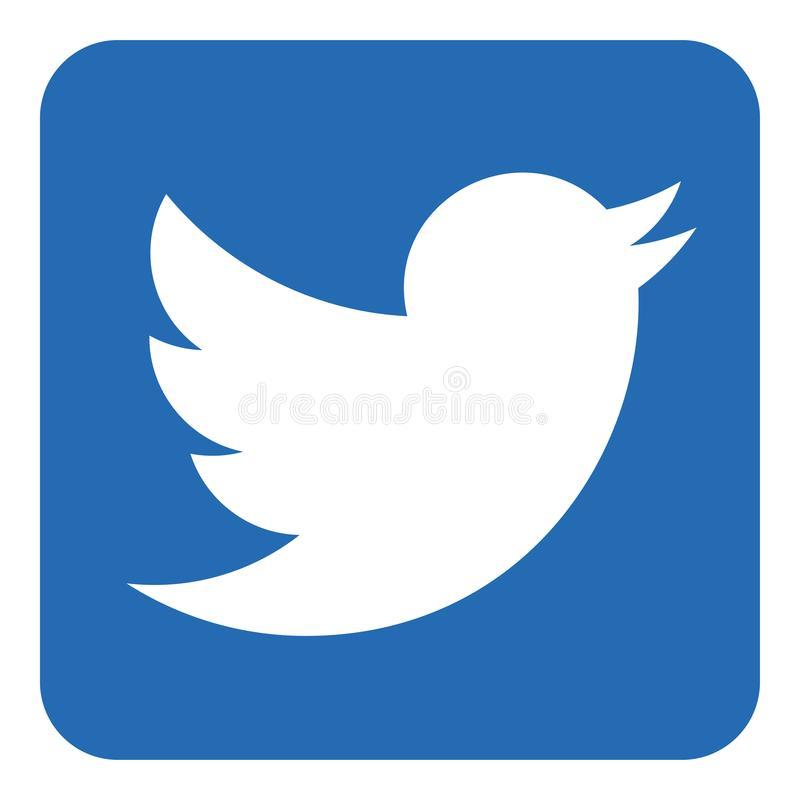 Twitterin logo, valkoinen lintu sinisellä pohjalla